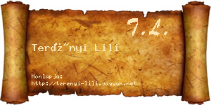 Terényi Lili névjegykártya